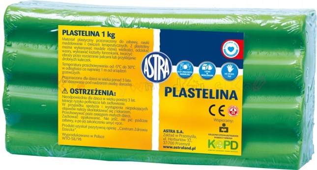 Plastelina Astra 1 kg zielona jasna; 303111016  ASTRA