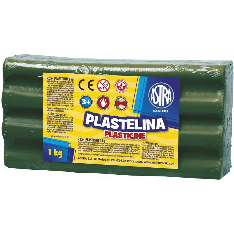 Plastelina Astra 1 kg zielona ciemna; 303111019  ASTRA