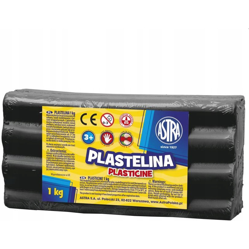 Plastelina Astra 1 kg czarna; 303111024  ASTRA