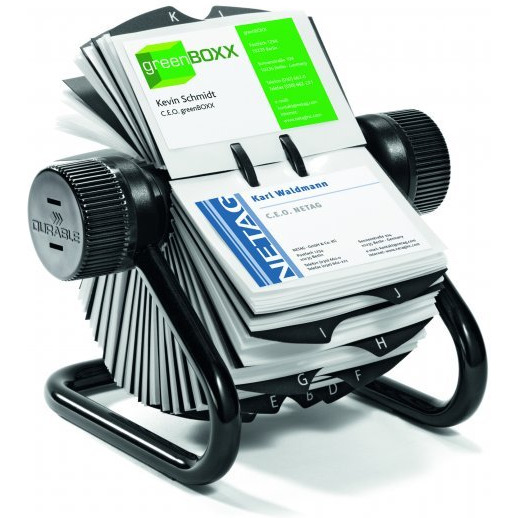 Wizytownik obrotowy na 400wiztówek A-Z czarny DURABLE 2481-01