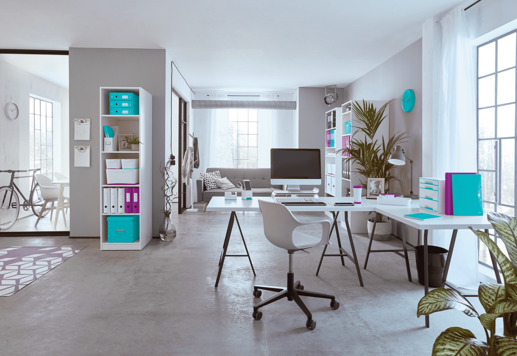 Pudełko z przegródkami LEITZ C&S duże fioletowe 60580062