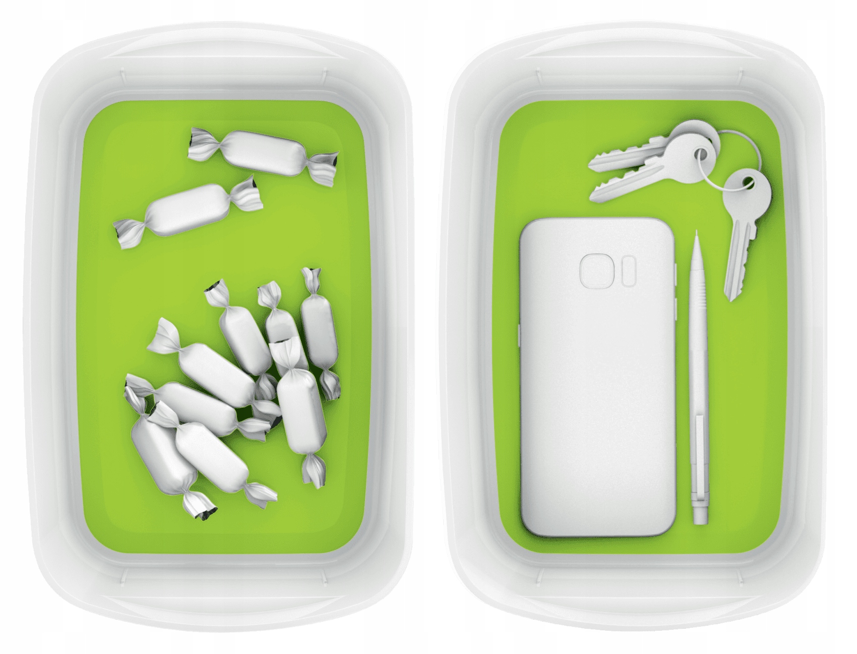 Pojemnik bez pokrywki MyBox, biało-zielony