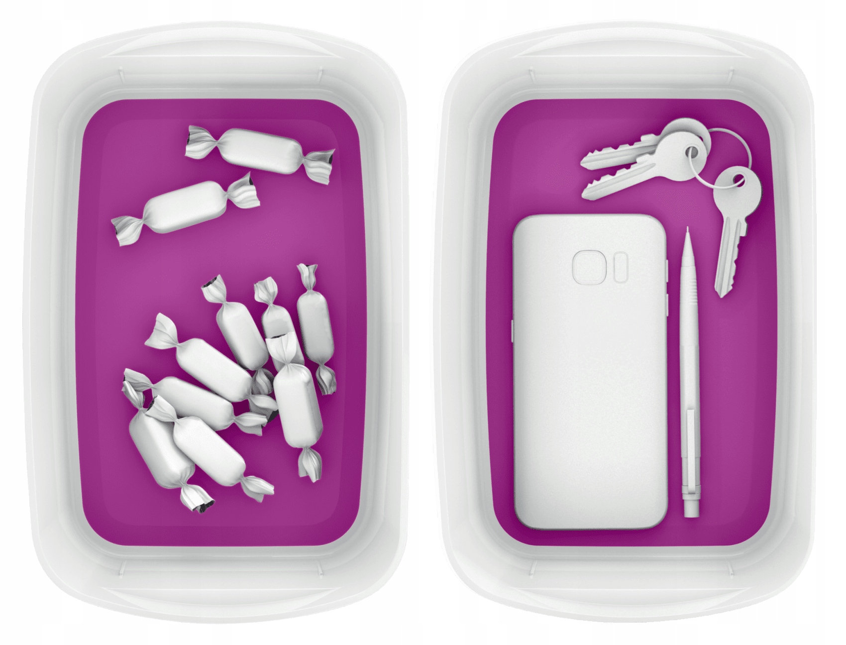 Pojemnik bez pokrywki MyBox, biało-fioletowy