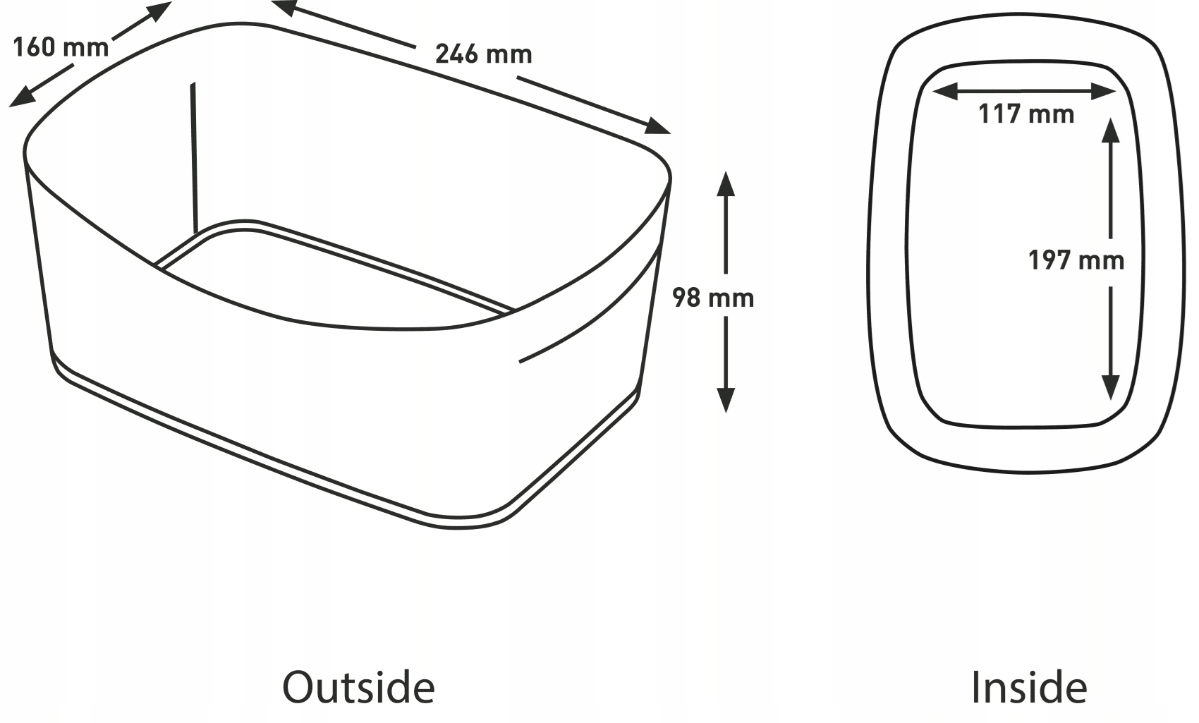 Pojemnik bez pokrywki MyBox, biało-fioletowy