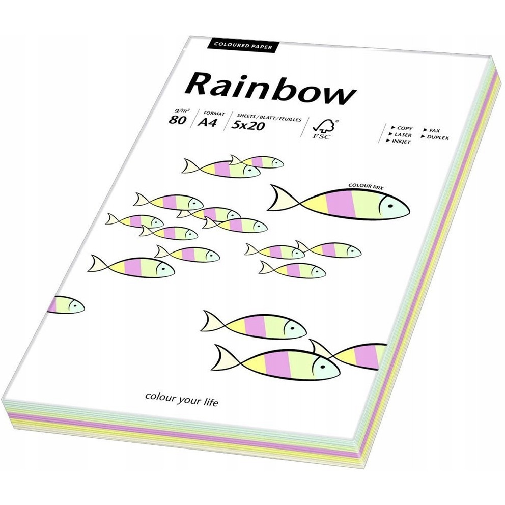 Papier xero kolorowy RAINBOW mix pastelowy 88043187