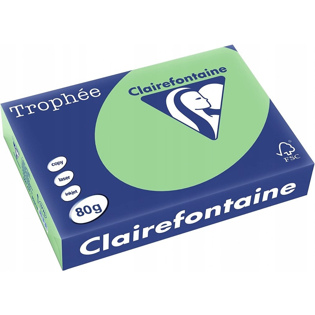 Papier xero A4 80g TROPHEE zieleń naturalna XCA41775 CLAIREFONTAINE