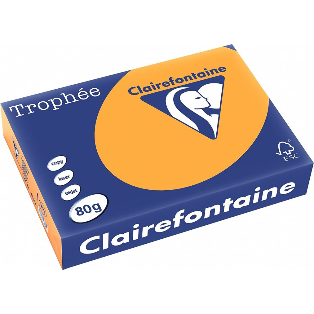 Papier xero A4 80g TROPHEE mandarynkowy XCA41878 CLAIREFONTAINE