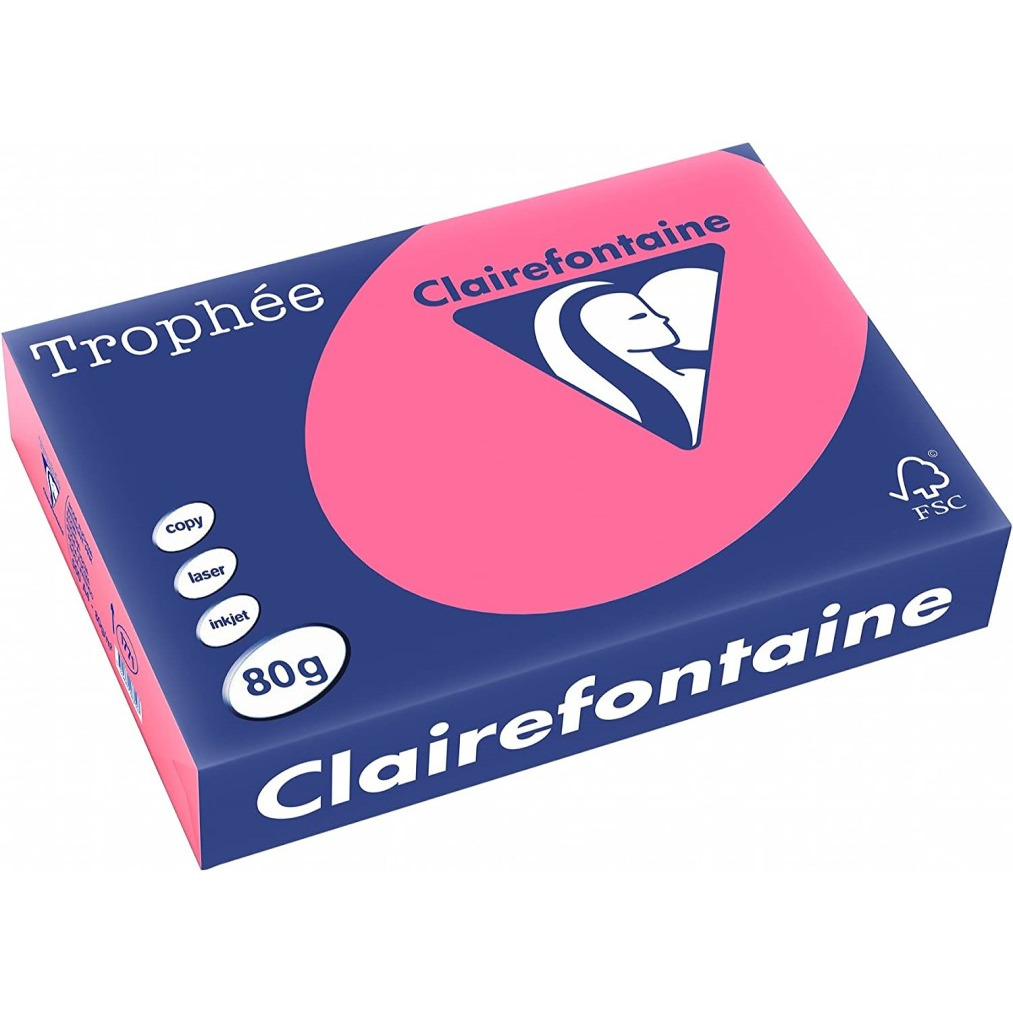 Papier xero A4 80g TROPHEE różowy XCA41771 CLAIREFONTAINE