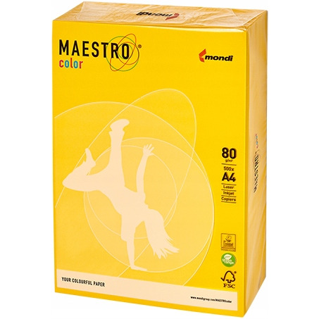 Papier xero MAESTRO COLOR A4 80g IG50 żółć siarkowa