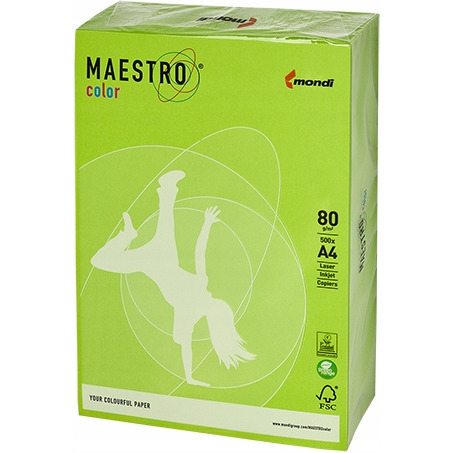 Papier ksero A4 80g MAESTRO COLOR LG46 zieleń limonki Intensywny