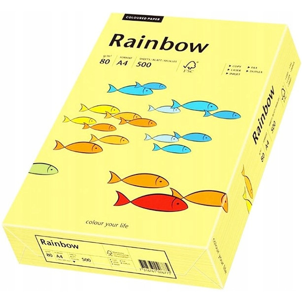 Papier xero kolorowy RAINBOW jasnożółty R12 88042297