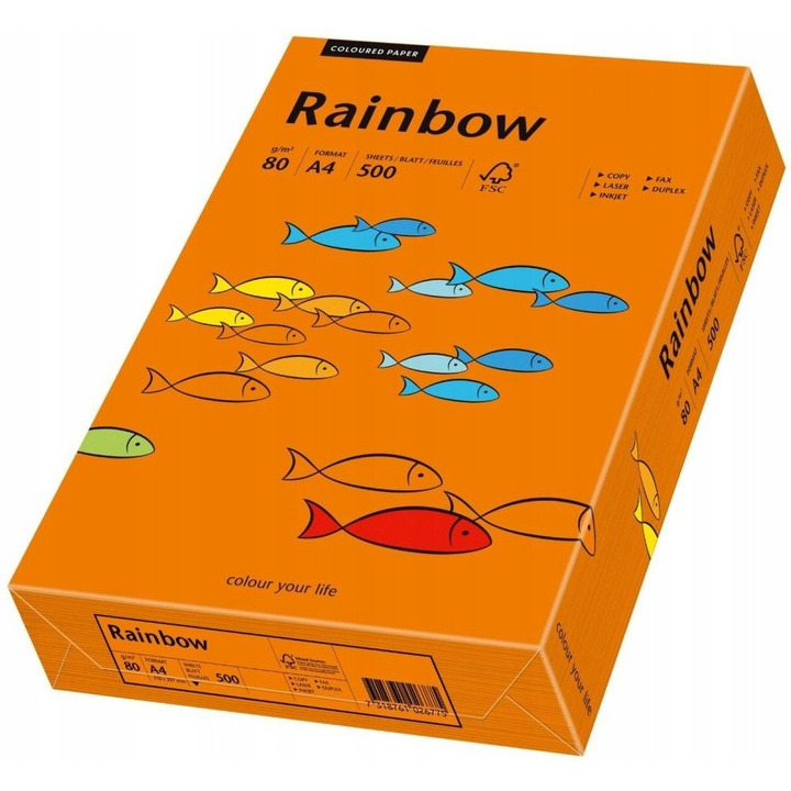 Papier xero kolorowy RAINBOW ciemnopomarańczowy R26 88042453