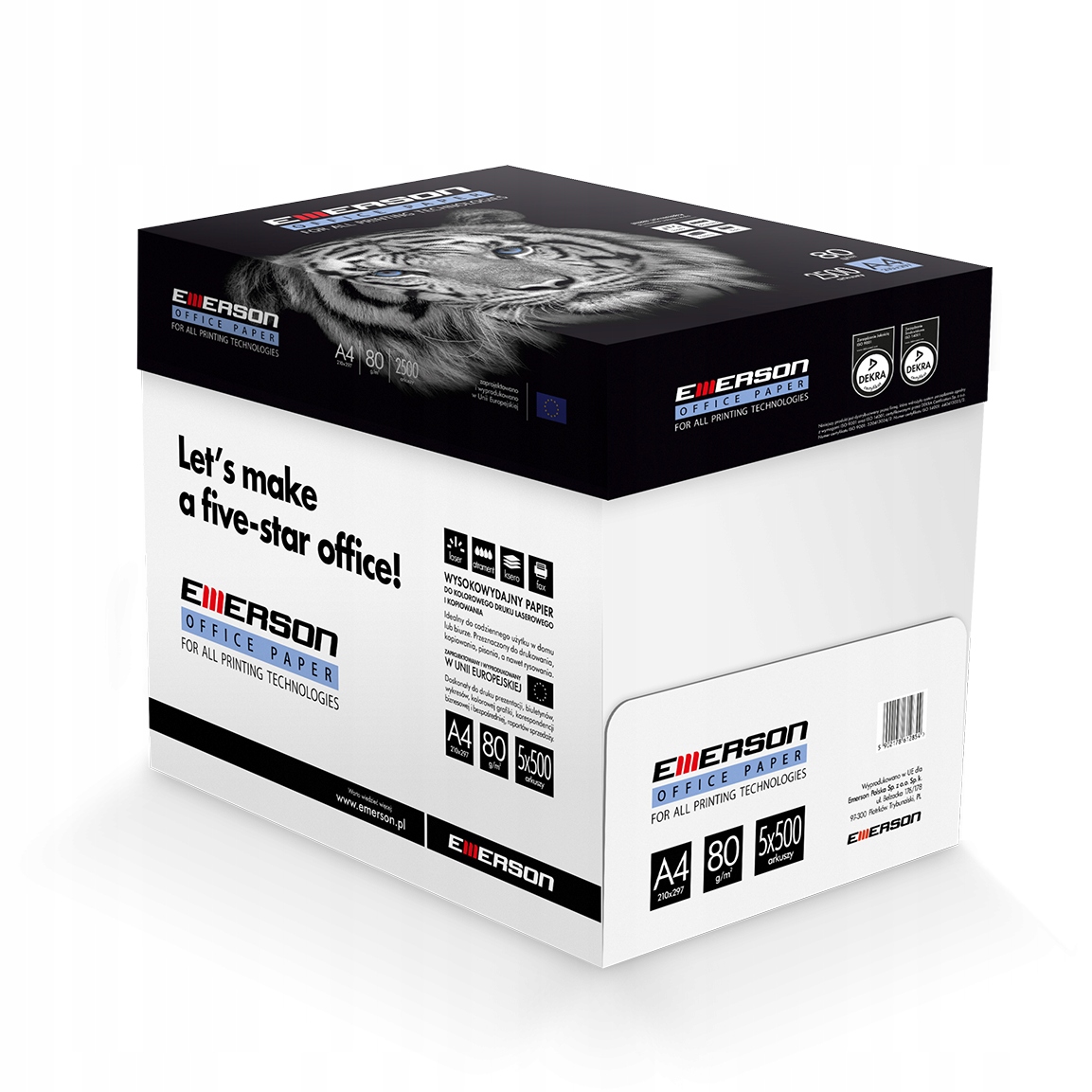 Papier xero A4 80g TIGER (5ryz) klasa białości C