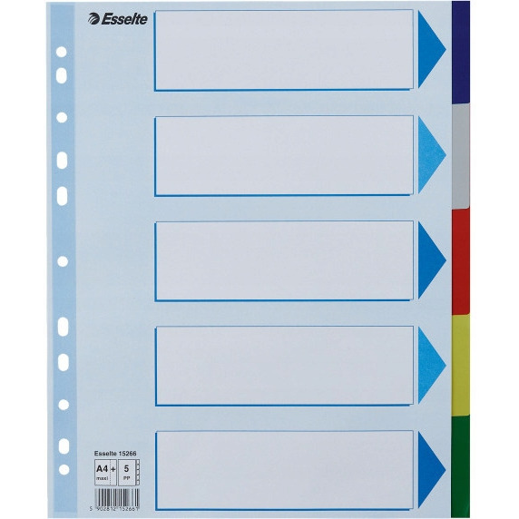 Przekładki plastikowe MAXI z PP ESSELTE 5 kart 15266