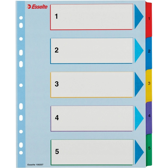Przekładki kartonowe MYLAR A4 MAXI 1-5 ESSELTE 100207
