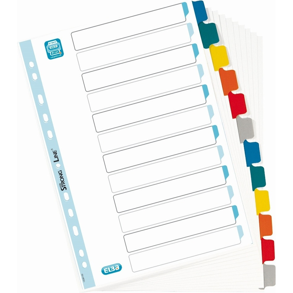 Przekładki kartonowe A4 MYLAR 1-12 kolor ELBA 100204953