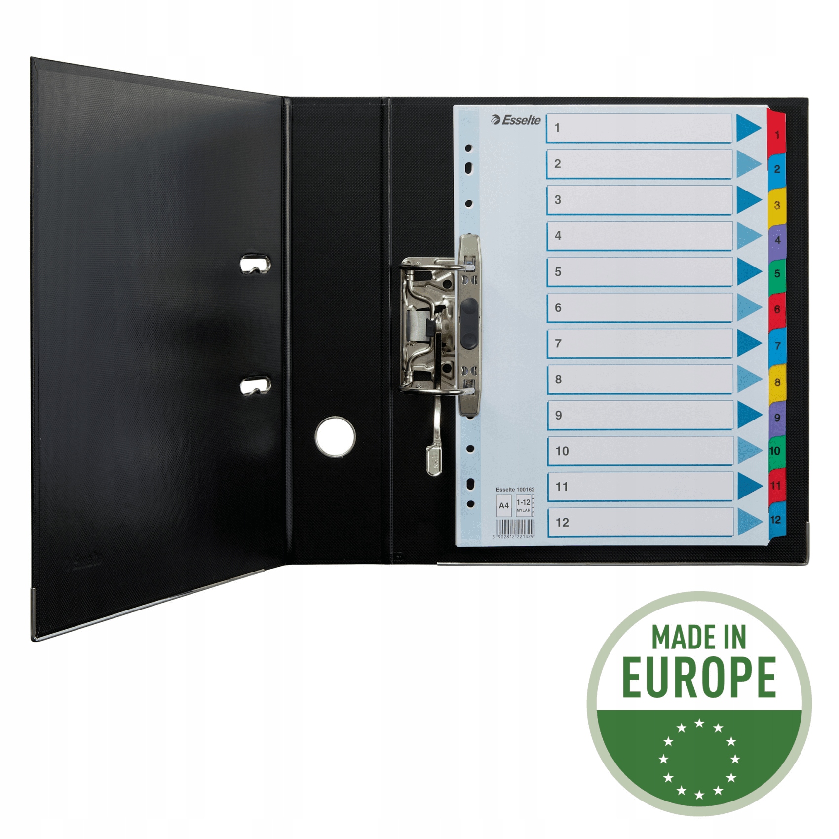 Przekładki kartonowe MYLAR A4 1-12 100162 białe ESSELTE