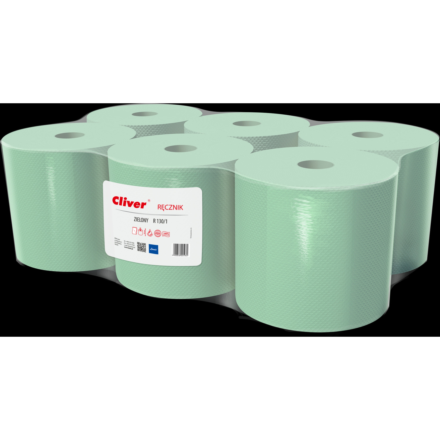 Ręcznik Cliver 130 1 warstwa makulatura zielony (op 6szt)