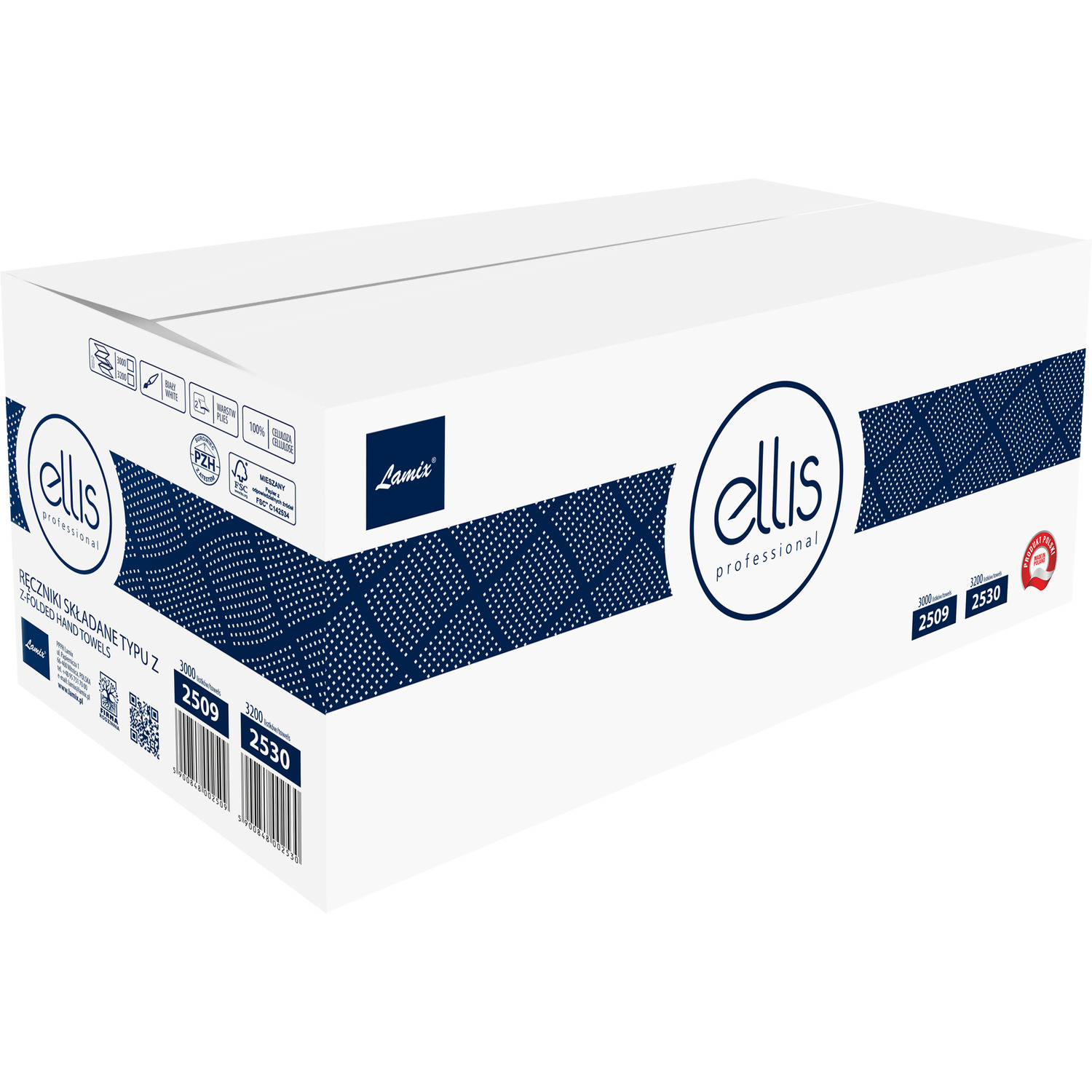 Ręcznik Z-Z Ellis professional biały 2w 3000 składek celuloza 20,7cm*24cm 2509