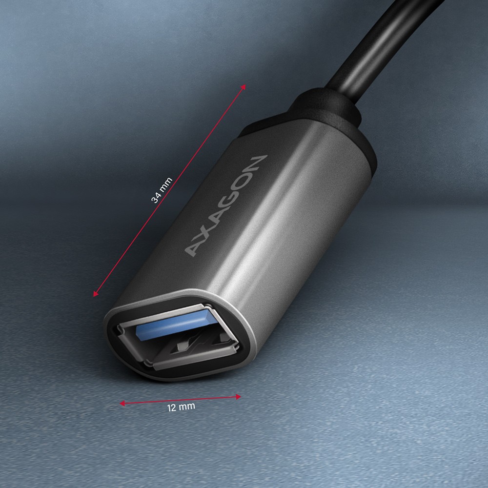 RUCM-AFA Redukcja, USB 3.1 Type-C męska -> Type-A żeńska ALU