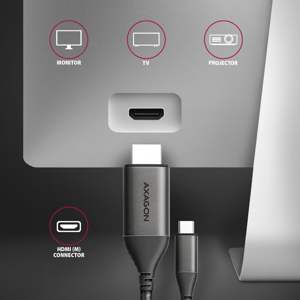 RVC-HI2M Adapter USB-C -> HDMI 2.0 4K/60Hz Aluminum, 25cm kabel
