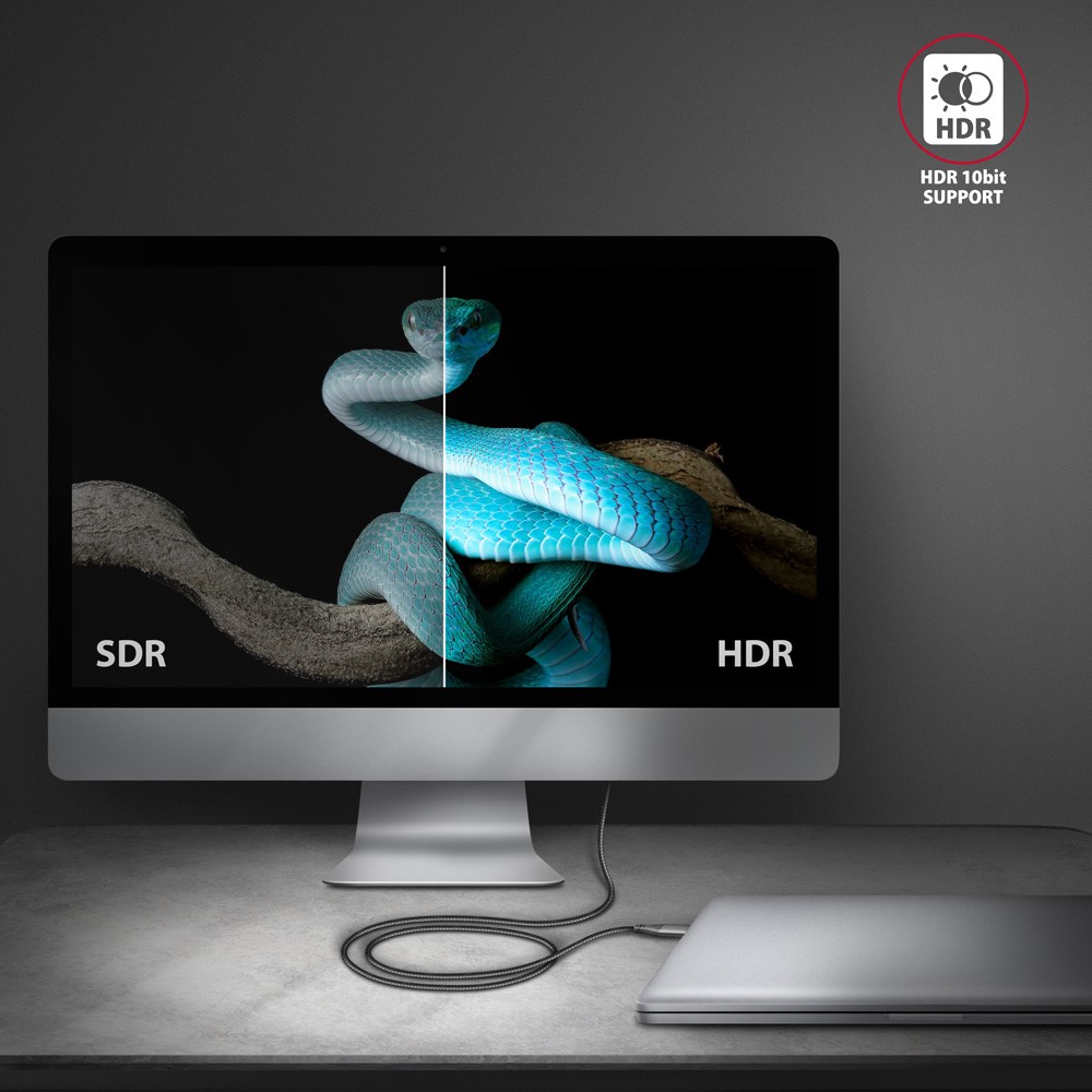 RVC-HI2M Adapter USB-C -> HDMI 2.0 4K/60Hz Aluminum, 25cm kabel