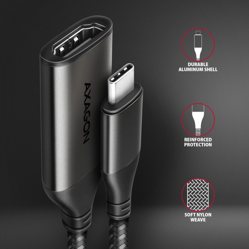 RVC-HI2M Adapter USB-C -> HDMI 2.0 4K/60Hz Aluminum, 25cm kabel