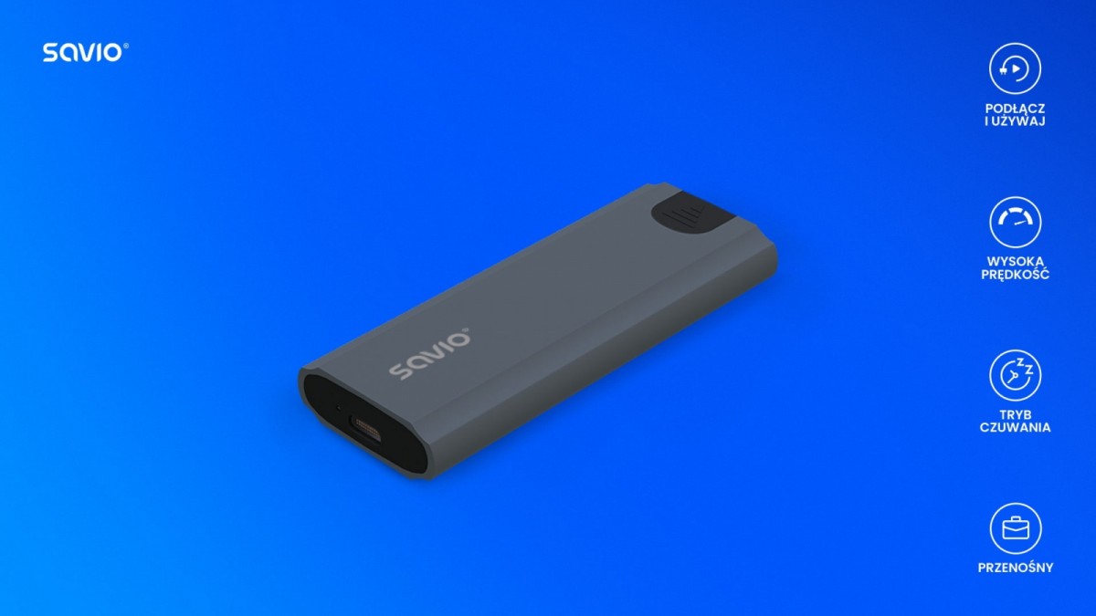 Obudowa na dysk zewnętrzny M.2 SSD NVMe, USB-C 3.1, AK-67