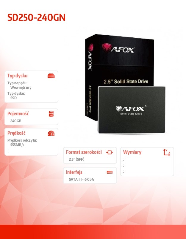 Dysk SSD - 240GB TLC 555 MB/s