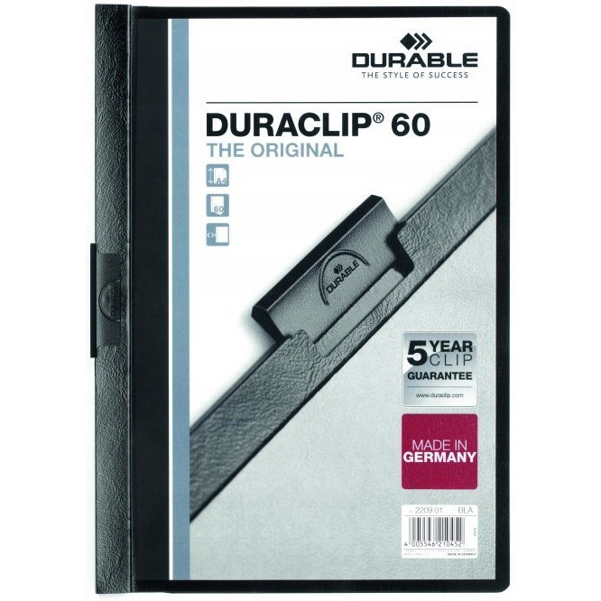 Skoroszyt DURABLE DURACLIP Original 60 czarny 2209-01