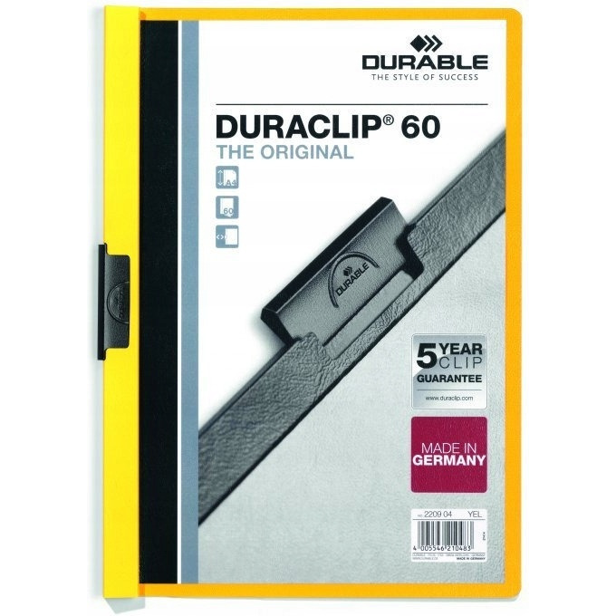 Skoroszyt DURABLE DURACLIP Original 60 żółty 2209-04