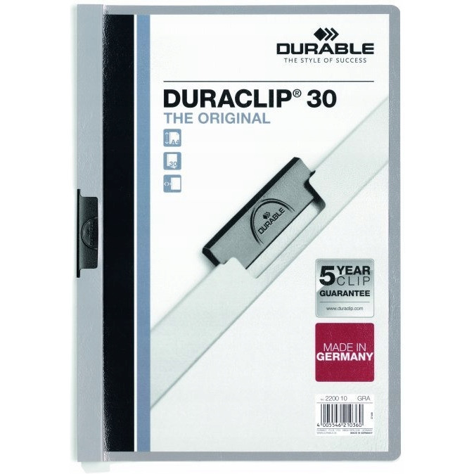 Skoroszyt DURABLE DURACLIP Original 30 szary 2200-10