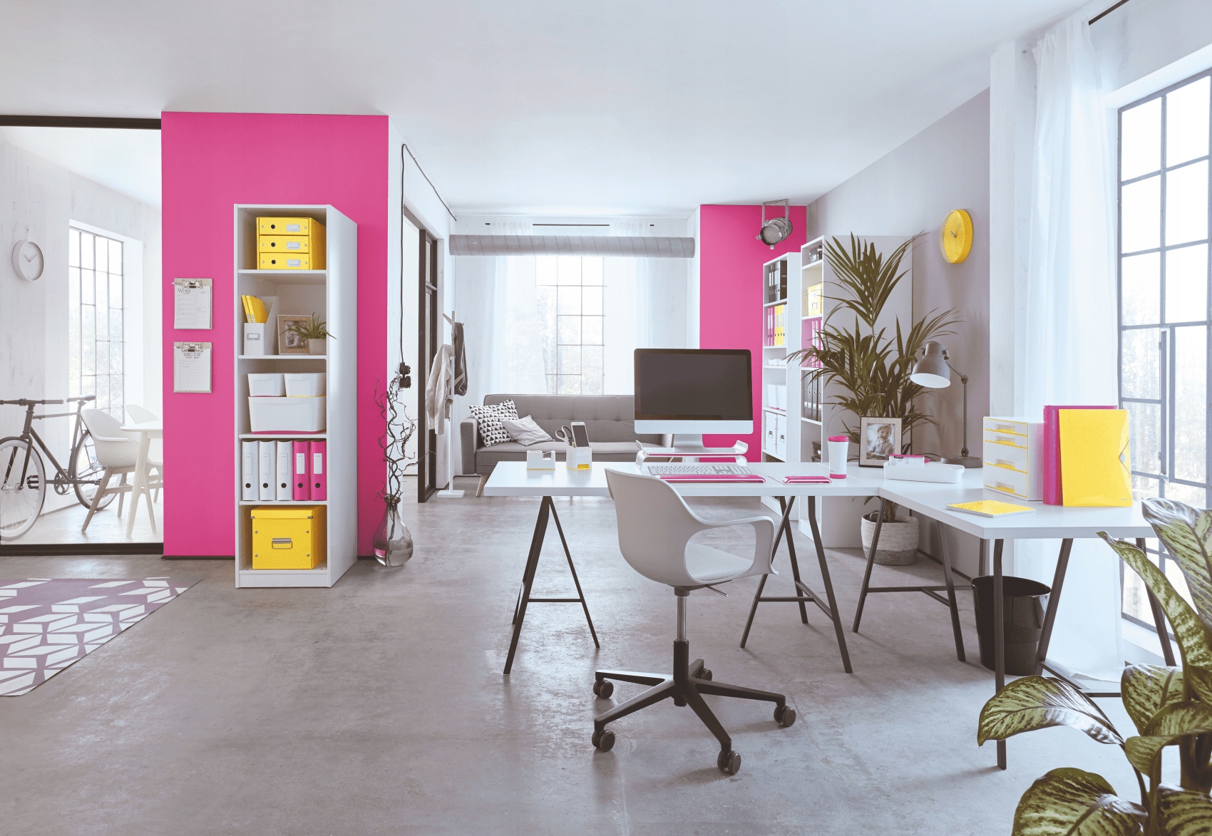 Pojemnik z 5 szufladami LEITZ WOW biało-różowy 52142023