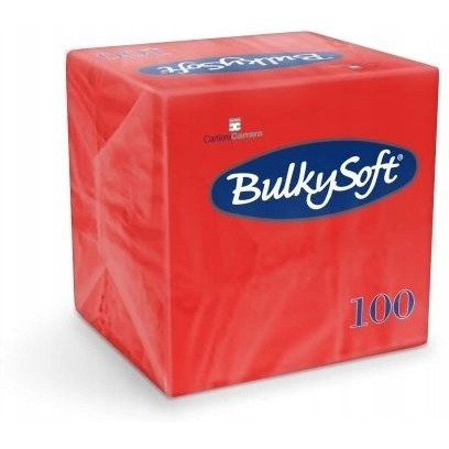 Serwetki BULKYSOFT 24x24mm 2 warstwy czerwony (100szt)