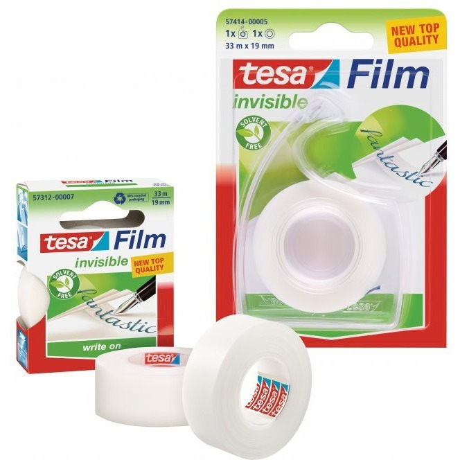Taśma biurowa TESAfilm INVISIBLE 19x33m+Dyspenser Easy Cut 57414-00005