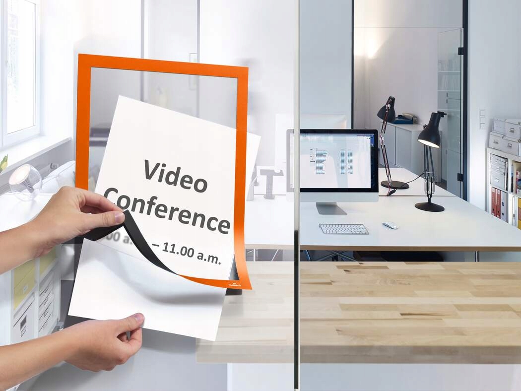 Ramka MAGAFRAME A4 - samoprzylepna magnetyczna pomarańcz DURABLE 4872-09