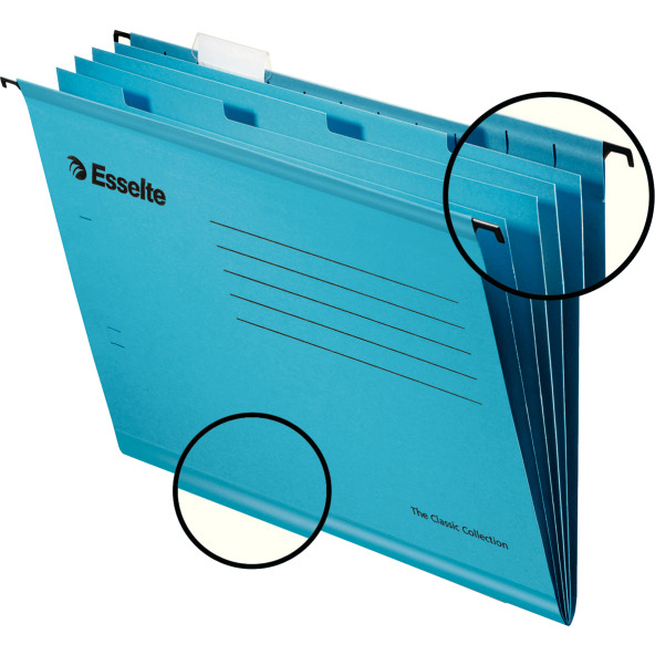 Teczka zawieszana A4 z przekładkami 10szt niebieska ESSELTE 93133