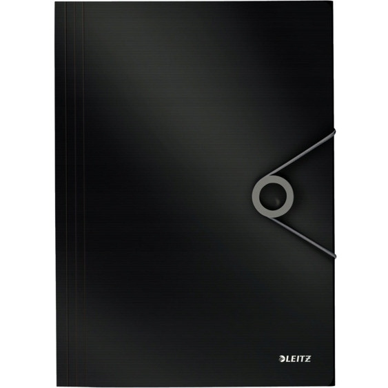 Teczka z gumką PP LEITZ SOLID A4 czarna 45631095
