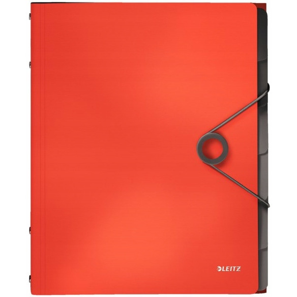Teczka segregująca 6 przekładek jasnoczerwona  PP LEITZ SOLID 45691020