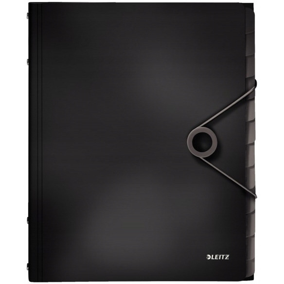 Teczka segregująca 12 przekładek czarna  PP LEITZ SOLID 45701095