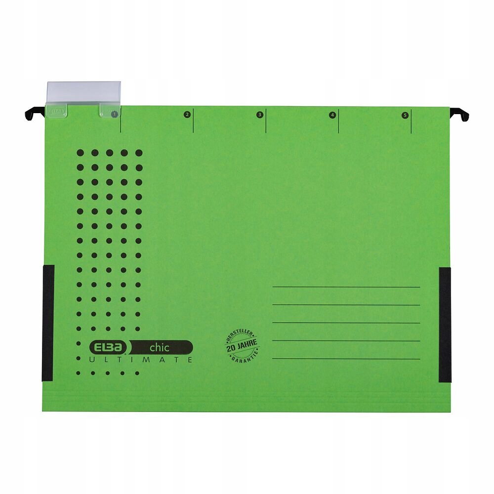 Teczka zawieszana z boczkami CHIC zielona ELBA 100552104