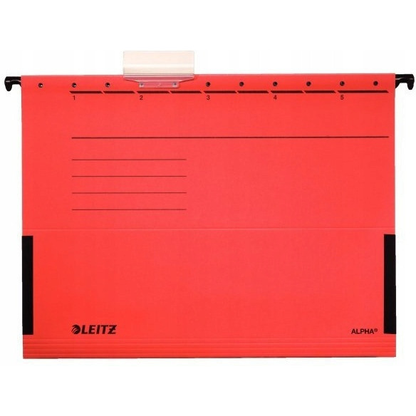 Teczka zawieszana ALPHA czerwona z rozszerzanymi bokami LEITZ 19860125