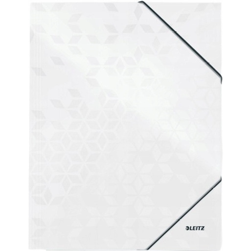 Teczka kartownowa z gumką LEITZ perłowy biała WOW 39820001