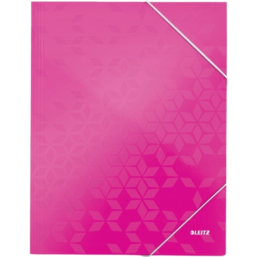 Teczka kartownowa z gumką LEITZ różowy WOW 39820023