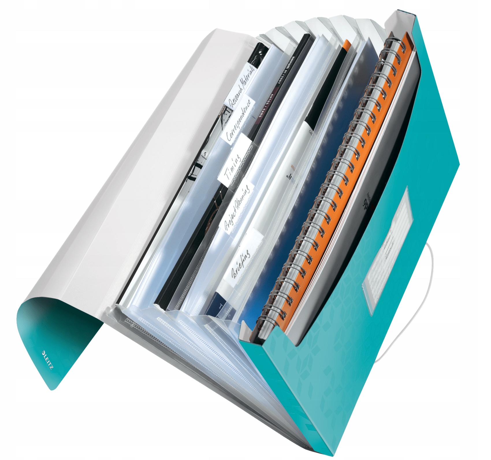 Teczka 6przegródek LEITZ WOW A4 turkusowa 250k 45890051
