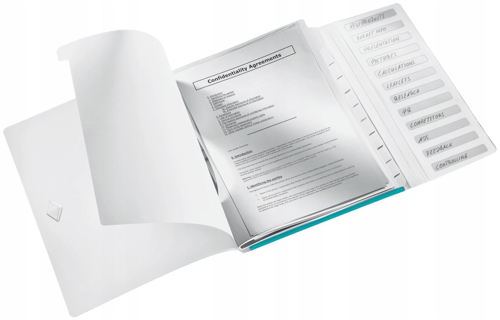 Teczka 12 przeródek A4 200k turkusowa LEITZ WOW 46340051