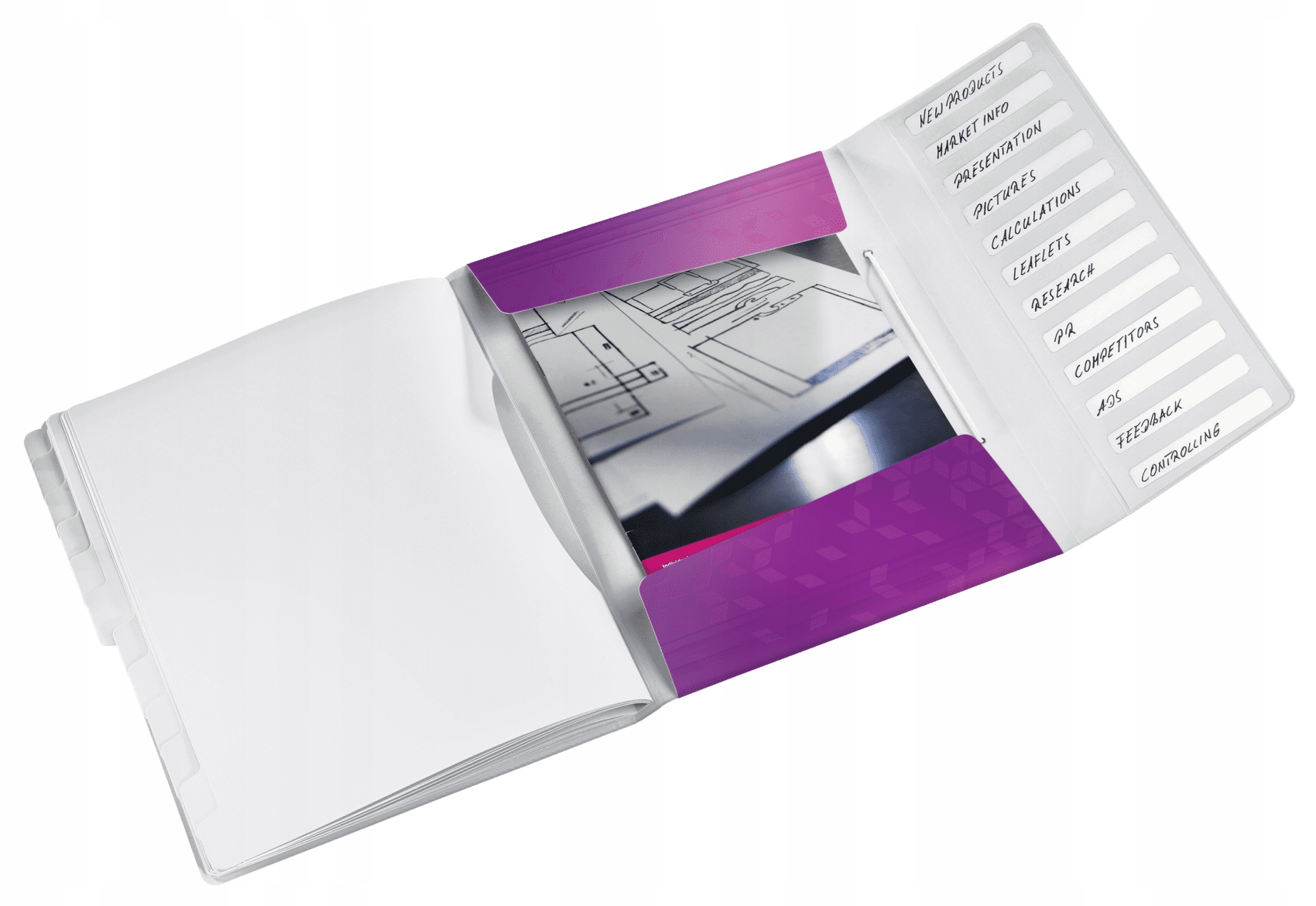 Teczka 12 przeródek A4 200k fioletowa LEITZ WOW 46340062