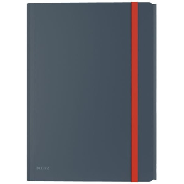 Teczka z gumką i kieszonką, PP, szara 46190089