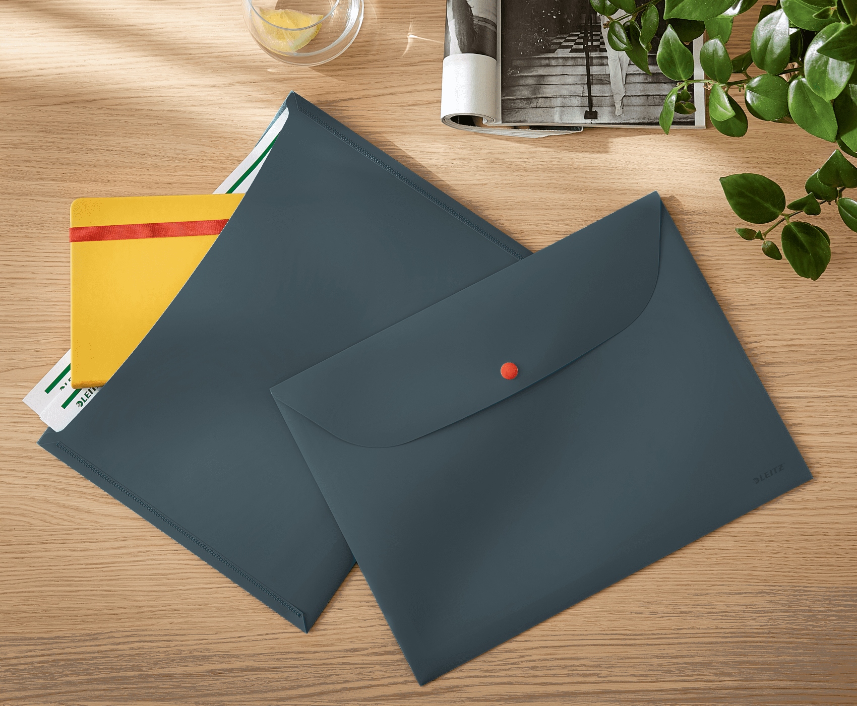 Teczka kopertowa z 2 przegródkami, szara 47090089