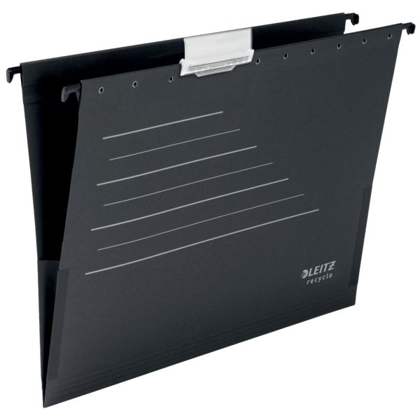 Teczki zawieszane z boczkam Alpha Recycle, czarna 19220095